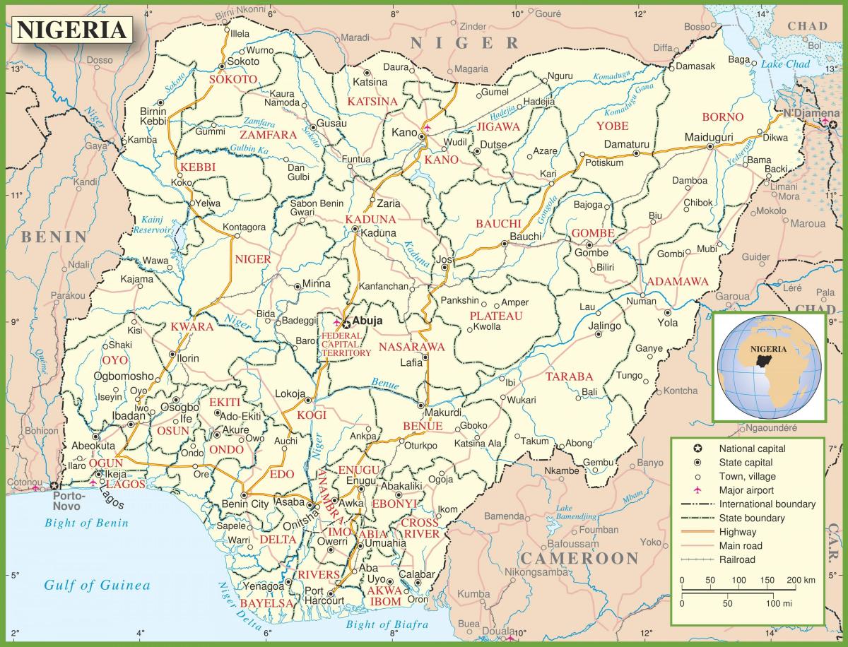 полная карта Нигерии