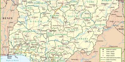 Карта Нигерии с указанием основных дорог