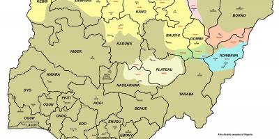 Карта Нигерии с 36 государствами