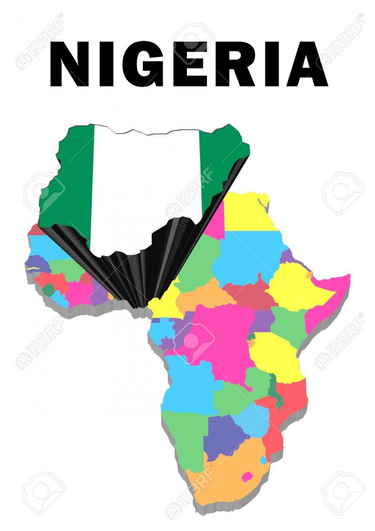 карта Африки с нигерией подчеркнул