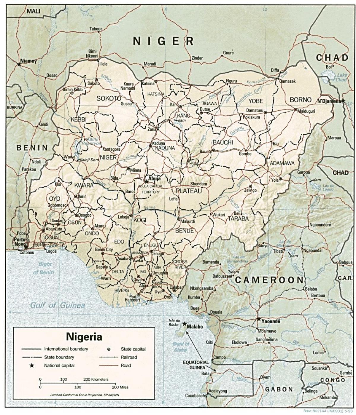 карта схема Нигерия 