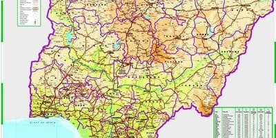 Карта Нигерии дороге расстояние