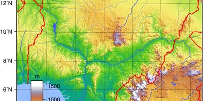 Карта Нигерии топографическая