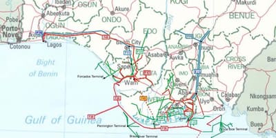Карта газопровода Нигерия 
