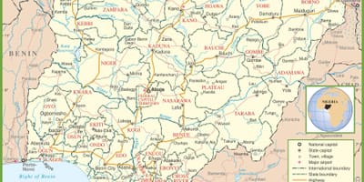 Полная карта Нигерии