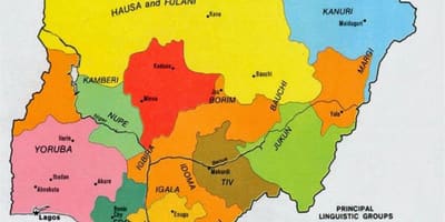 Карта нигерийских племен