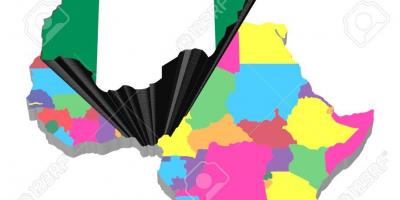 Карта Африки с нигерией подчеркнул